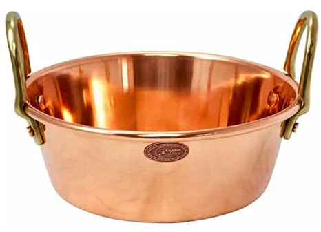 CopperGarden Soßen- & Marmeladentopf 5,4 Liter I Rührtopf aus Kupfer mit 28 cm Durchmesser I großer Topf zum Marmelade kochen I für offenes Feuer & Gas geeignet I ideale Wärmeverteilung