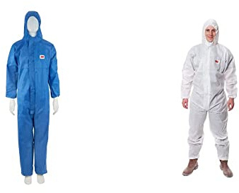 3M Schutzanzug 4530 XXL, blau+weiss Typ 5/6 Gr. XXL & 4515 Schutzanzug, Typ 5/6, Größe 2XL, Weiß
