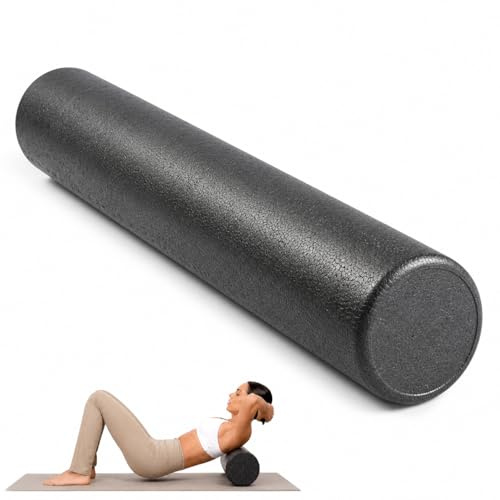 Physioworx EPP High Density Foam Roller, Black, Large 90cm x 15cm x 15cm