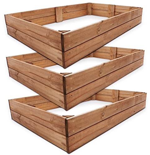Onbest Premium Hochbeet - Pflanzbeet Holz mit Innenvlies – Garten Hochbeet – erweiterbar und stapelbar – witterungsbeständig – Blumenkasten für Terrasse Balkon – Pflanzkasten (1x Pflanzrahmen)