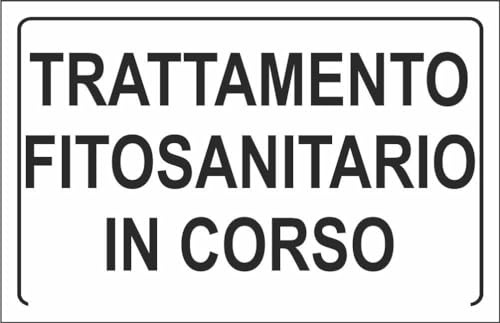 M-ITALY CARTELLO SEGNALETICO - TRATTAMENTO FITOSANITARIO IN CORSO - Adesivo Extra Resistente, Pannello in Forex, Pannello In Alluminio (20x31, Alluminio)