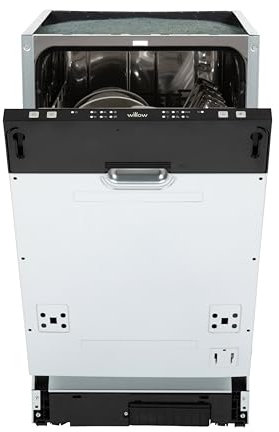 Willow WDW945I 45cm Integrated Slimline Dishwasher with 9 Place Settings, Half Load Function, Delay Start, 6 Wash Programs, LED Indicator