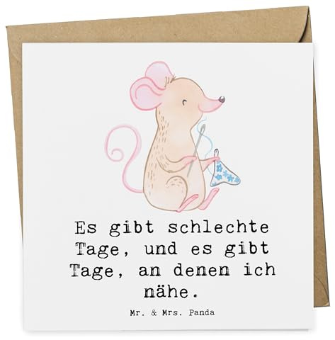 Mr. & Mrs. Panda Deluxe Karte Maus Nähen - Geschenk, doppelkarte, Nähkurs, DIY, Grußkarte, anlasskarte, Glückwunschkarte, faltkarte, Nähmaschine, Kreatives Hobby, Klappkarte
