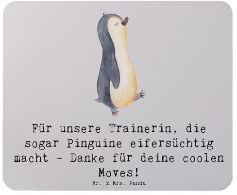 Mr. & Mrs. Panda Mauspad Eiskunstlauf Trainerin - Geschenk, Pinguine eifersüchtig, Erinnerungsgeschenk Trainerin, Designer Mauspad, Pirouetten,