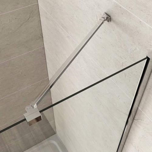 S'AFIELINA Barre de fixation pour paroi de douche,longueur 500 mm,peut être tourné de 180°, pour épaisseur de verre 6-8mm support mural acier inoxydable