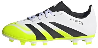 adidas Unisex Kinder Predator Club Firm Ground/Multi Ground Football Boots Kids, Cloud White/Core Black/Lucid Lemon, 35 1/2 EU