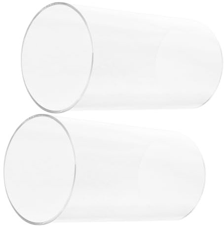 DECHOUS Photophores en Verre Transparents Lot de 2 15 X 8 Cm Dôme en Verre pour Bougies pour Décoration Maison et Soirées