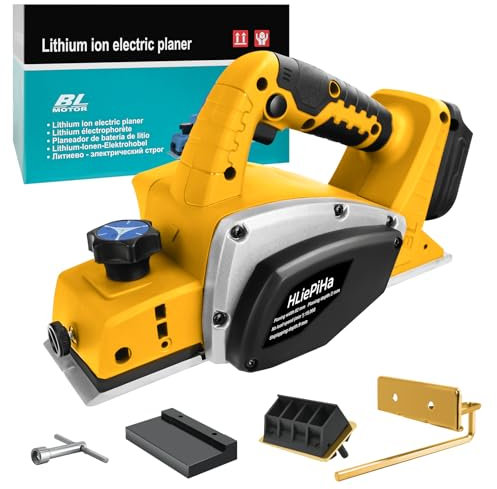 Cordless Handheld Planer for Dewalt 20v Battery, 15000 RPM Power Wood Planer, 3-1/4 Inch Brushless Power Planer for Woodworking, Carpenter Home DIY(No Battery)