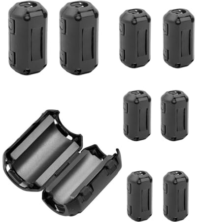 TPZORJX 8Pcs Ferritkerne Entstörfilter Ferritfilter,Ferrit Ring,Mantelwellenfilte,Ferritkerne für Kabel,Ferrit Mantelwellenfilte,Ferrit Ringkern Cable-Clip,Klappferrit Ferritkern,Ferrit Ring