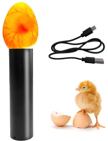 TNSLAND Schierlampe für Hühnereier und Dunkle Eier, LED Eier Kontrollgerät mit 3 Lichtmodi, USB & Akku, Inkubator Zubehör zum Beobachten von Wachtel-, Hühner- und Bruteiern Inkl, Aufbewahrungsbox
