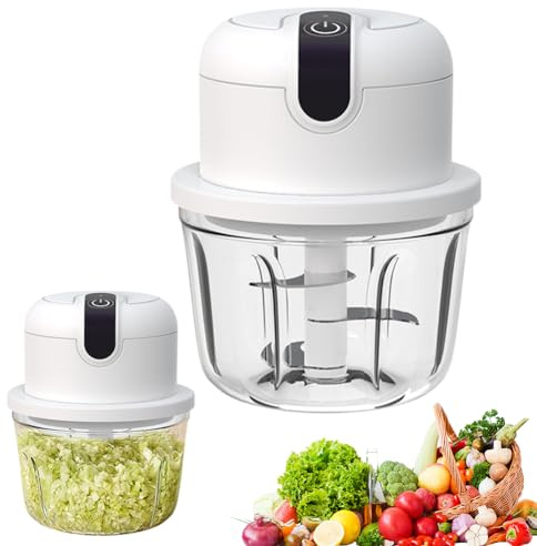 Umllpet Mini hachoir à oignon électrique, 350 ml, chargement USB, petit hachoir sans fil pour oignons, fruits, noix, viande, ail