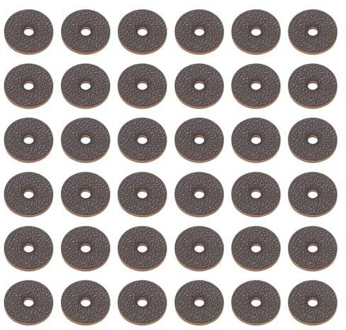 PATIKIL Leather Washers, 150pcs Leather Handle Washers Spacer Cushion 1.5 mm Thick Round for Knife Handle Hammer Hatchet Badge Bicycle Seat Crafts, 10mm, Brown
