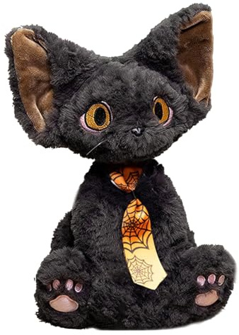 Générique Katzenplüschkuppen Stoffpuppe | Spielzeug der schwarzen Katze als verspielter Begleiter und schöne Tierdekoration aus Plüsch | Büro für das Bett Sofa Schlafzimmer
