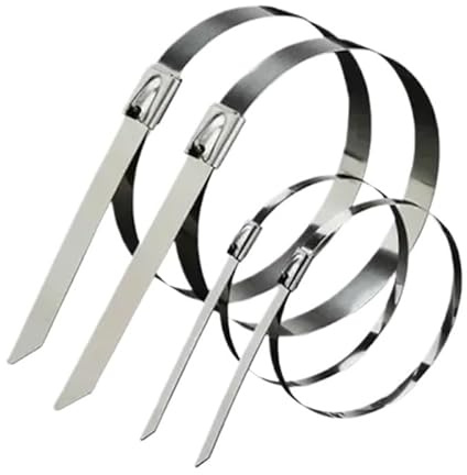 Bridas de acero inoxidable 100 bridas de acero inoxidable for cercas, multiusos, autoblocantes, de metal, de 4,6/7,9/10/12 mm de largo.(12mm,1400mm)