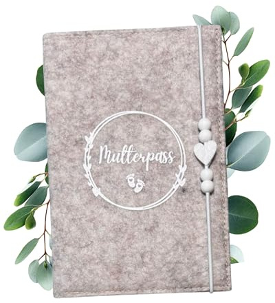 MüggenStick Mutterpasshülle als Schutzhülle - elegante Hülle Mutterpass aus Filz - stilvolle Mutterpass-Hülle für Schwangere und zukünftige Mütter