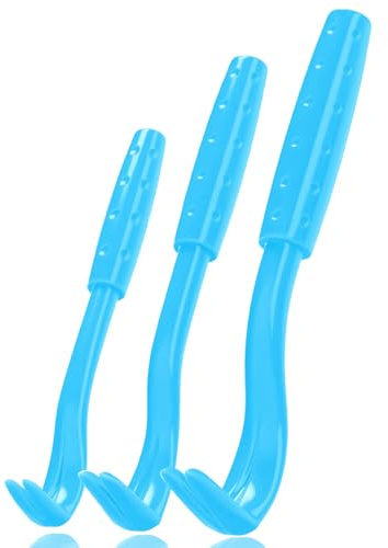 CERCTLA 3Pcs Tick Remover Tool, Painlessly Tick Removal Tool, Professional Ticks Remover Kit for Dog Cats Rabbits, Ideal Ticks Hooks for Pet Shop (Blue)