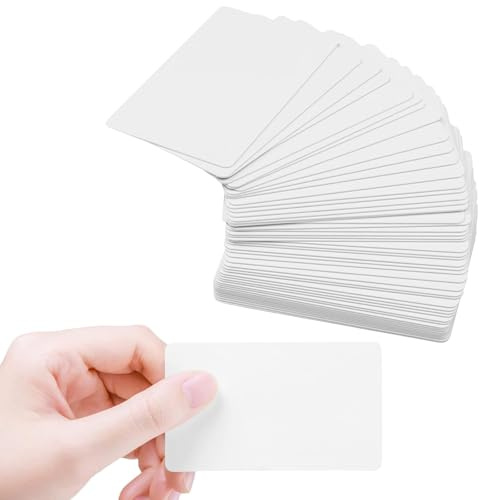200 StückBlanko Papier Karten zum Selbstgestalten für DIY Schule, Kraftpapier Leere Spielkarten, Flashcards Index Cards Memory Karten (9x 5,4cm),Weiß.