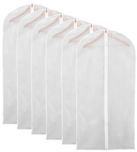 JIVAL19*22 Pack de 6 Fundas de Ropa Transpirables (140x60 cm) para Colgar en Armario, Fundas para Abrigos y Trajes, Bolsas Transpirables y Resistentes para Protección Total