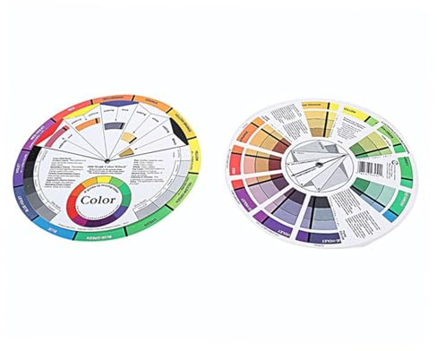 Gatuida 2 Pcs Roue Chromatique Rotative en Papier Recto Verso pour Apprentissage Mélange de Couleurs Maquillage Professionnel Femme