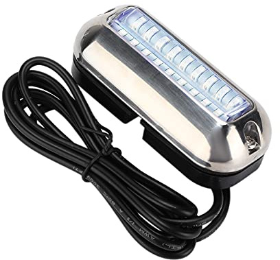 Keenso 27LED Boot Unterwasserlicht Marine Unterwasserbeleuchtung Heckleuchte 120° Abstrahlwinkel 74LM Hell IP68 Wasserdicht Edelstahl PC Gummi für Boote RV