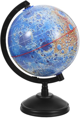 PACKOVE Globo Lunare Didattico in Plastico Blu con Incisioni di Precisione, Portatile, per Lezioni in Aula e Studenti