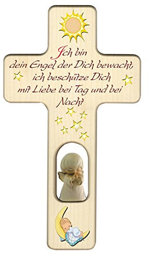 MaMeMi Holzkreuz zu Geburt, Taufe oder Kindergeburtstag/Dekoration fürs Kinder- oder Babyzimmer, mit Aufhängung