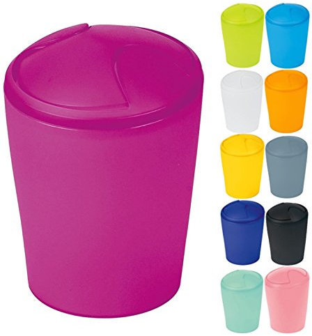 Spirella Kosmetikeimer Move Abfalleimer Schwingdeckeleimer | Kunststoff | 2 Liter und 5 Liter |Pink