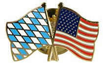Flaggenfritze Freundschaftspin Bayern, 22 mm, Flaggen Pin vergoldet aus Hartemaille, Länder Anstecker zum Sammeln und Tragen