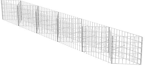vidaXL - Cestino per gabbioni, pianta/fioriera in acciaio rialzato, 330 x 30 x 50 cm, recinzione