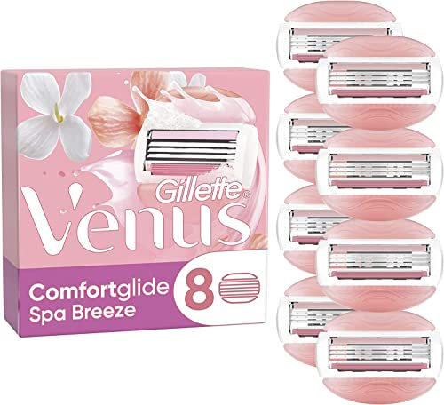 Gillette Venus Comfortglide Spa Breeze Rasierklingen Damen, 8 Ersatzklingen für Damenrasierer mit 3-fach Klinge