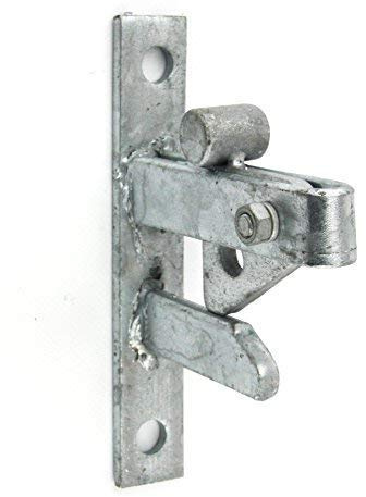 GALVANISED or Black Self Locking Gate Catch/Auto Close Field Farm Lock Latch (Galvanised (Hot Dipped))