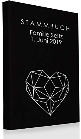 Hochzeitideal – Personalisiertes Stammbuch der Familie Nr. 146 schwarz DIN A5 - Buchbinderleinen Stammbuch Hochzeit - Familienbuch Standesamt mit 4-Fach Ringmechanik & 3 Klarsichthüllen