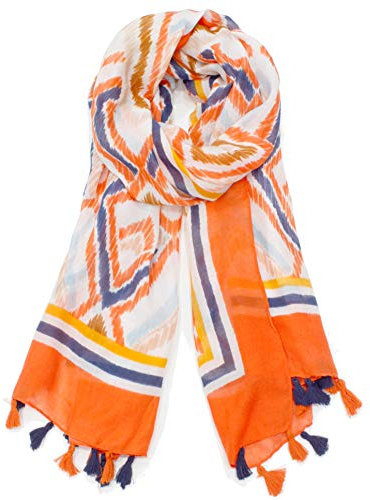 Van Der Rich ® - Schal mit Fransen - Damen (1-Orange)