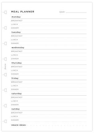 Filofax Notebook A5 Meal Planner, 152031, Weiß