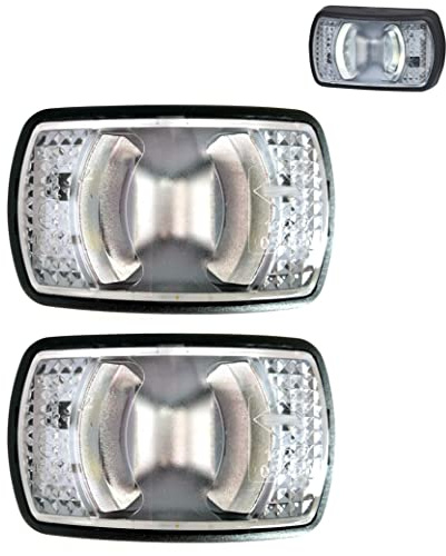 MelTruck® 2x LED Umrissleuchte Begrenzungsleuchte 12V 24V E9 für LKW Anhänger Trailer Wohnwagen (Weiß)