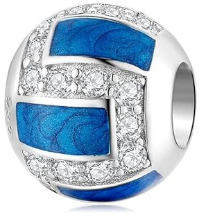 Charm Ballon Volley-ball Sport en argent 925 - Les Folies pour Pandora, Argent sterling, Zircone cubique