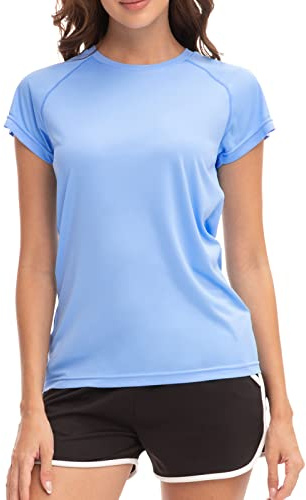 MEETWEE Rash Guard Mujer UPF 50+ Sudadera de Natación y Surf con Protección UV,Manga Larga/Corta,para Deportes Acuáticos