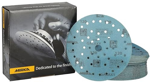 Mirka Galaxy disque abrasif auto-agrippant 150 mm grain 120 | Papier abrasif époxy grain 120 compatible ponceuse Multifit idéal pour bois et surfaces rivertables usage professionnel