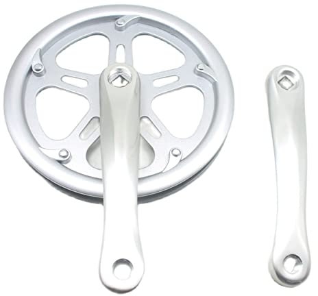 QmeNa Kurbelgarnitur 48T Fahrradkurbel Single Geschwindigkeit 170mm Rennrad Kurbel Set Hohlzahnplatte Fahrrad Kurbel Set Kettenrad Bike Zubehör Crankset