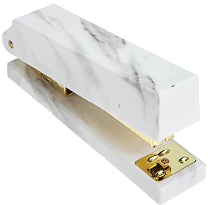 NUOBESTY Grapadora de Escritorio Portátil Dorada de Abs y Electrochapado, Diseño Exquisito para Oficina y Hogar, Accesorio Práctico y Decorativo