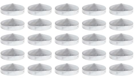 25x Chapeau de poteau rond Ø 81 mm – Acier galvanisé à chaud – Protection pour poteaux bois Ø 80 mm – Usage extérieur