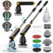 Cepillo Electrico Limpieza Hogar, Cepillo de Limpieza Electrico con Cabezas de Cepillo Reemplazables, Limpiador Giratorio Eléctrico con 137cm Mango Ajustableelectrico para Baño, Cocina, Coche