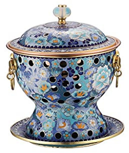 Traditional Hot Pot,Pure Copper Hot Pot, Old-Fashioned Cloisonne Alcohol Pot Household Single Alcohol Stove Small Single Fire Boiler Non-Stick (Color : B)(E)