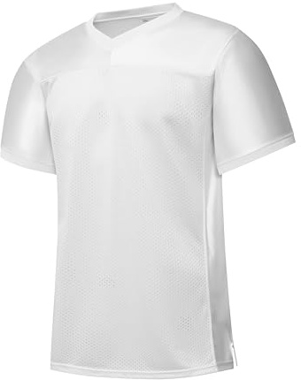 YWIES Unisex Blank Football Jersey Mesh Athletic Football Shirt Practice Sports Uniform Bulk Jerseys for Men and Women White