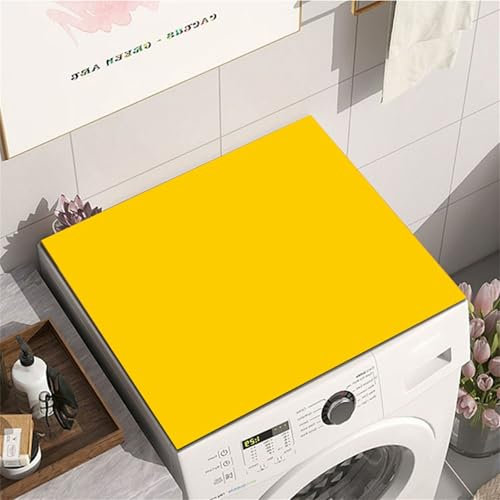 Highdi Housse de Protection pour Machine à Laver Top, Monochrome Coussin de Machine à Laver Antidérapant Housse de Machine à Laver pour Machine à Laver Ou Sèche-Linge (60x60cm,Jaune)