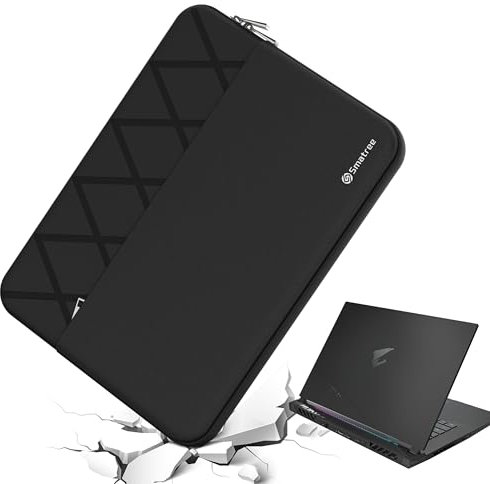 Smatree 15,6 Zoll Anti-Shock Laptop Sleeve Tasche und Case wasserdichte Schutzhülle maßgeschneidert für GIGABYTE AORUS 15 BKG 2024/9KF/9MF/9SF,AORUS 15X AKF/ASF AORUS Laptop Tasche, Schwarz (E612)