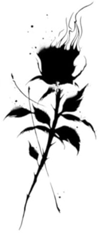 Flame Butterfly Dark Rose Tattoo Stickers Men Women Romantic Blue Flame Flower Art Fake Tattoo Personality Arm Tattoo Stickers