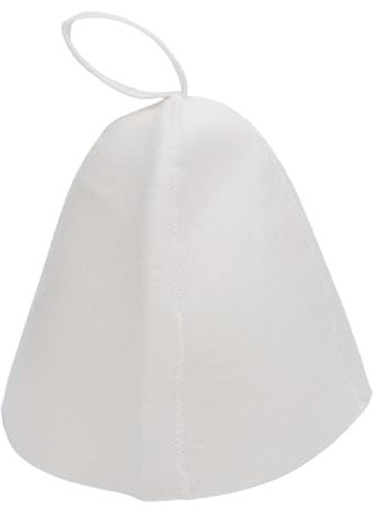 Yechiry 2pcs Men Sauna Hat, Thick Absorbent Heat Insulating, Breathable Sauna for Steam Bath, Accessories, Crafted with Wool Synthetic Fibre, Ideal for Spa Experience, Reusable (White)