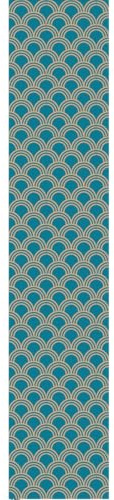 Ambiance Sticker Papier Peint Intissé Pré-encollé Rouleau Wallpaper Scandinave Art Déco Bleu Canard Arches Adhésif Décorative - 1 Roulle de H300 x L60 cm