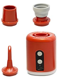 Bomba de aire para inflables, pequeña bomba de aire eléctrica, inflador portátil, bomba de aire recargable, batería de 1600 mAh, multifunción con luz de camping para bolsas de vacío